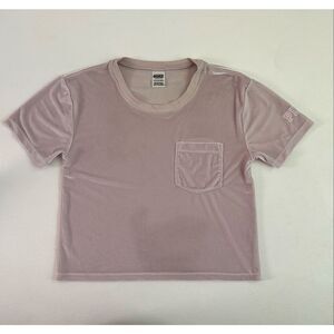 Victoria’s Secret PINK Velvet Pocket Tee Women’s XS Mauve Short Sleeve Crop Top